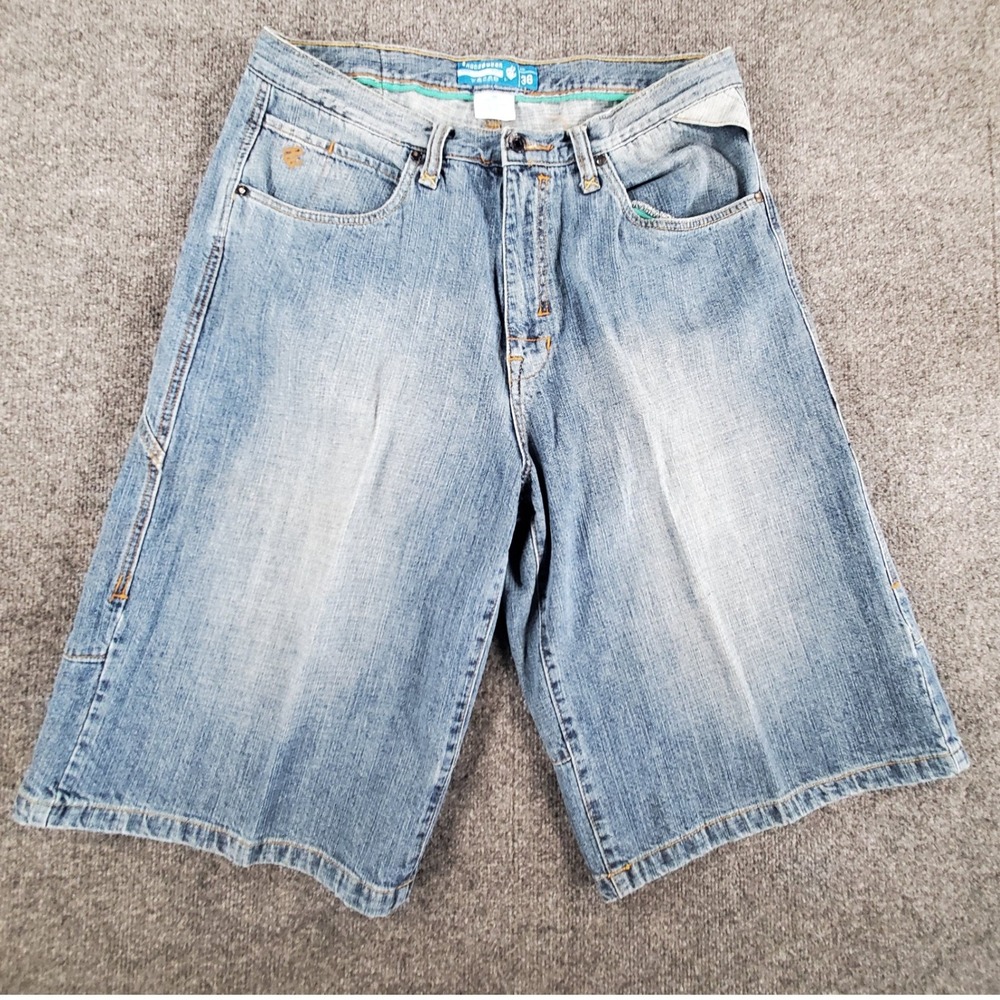 Rocawear Shorts Mens 36 Baggy Light Wash Embroidered Y2K Streetwear Denim